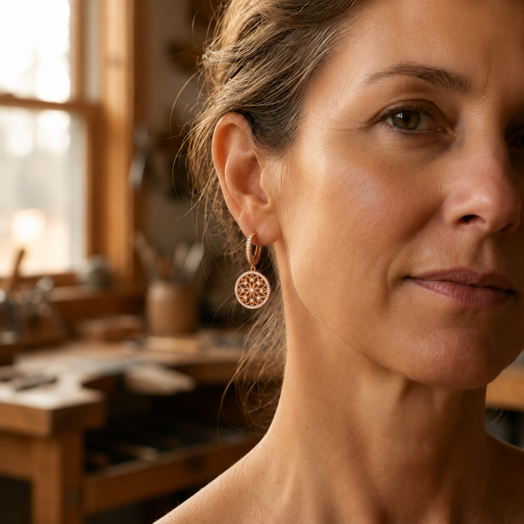 Gina's Mandala Copper Earrings