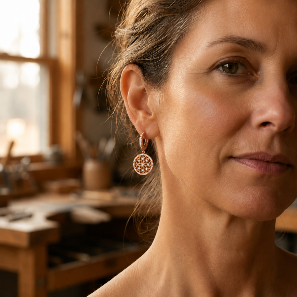 Gina's Mandala Copper Earrings