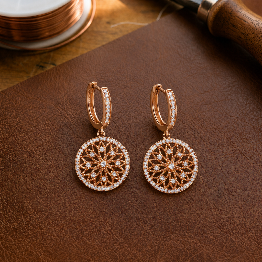 Gina's Mandala Copper Earrings