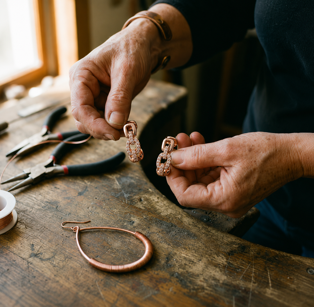 Gina's Link Copper Earrings