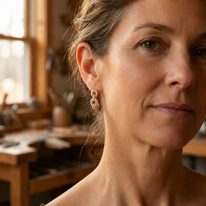 Gina's Link Copper Earrings