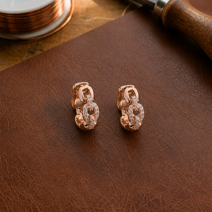 Gina's Link Copper Earrings