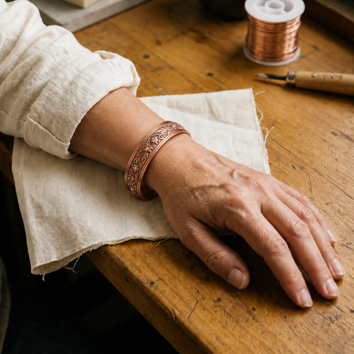Gina's Sprig Copper Bracelet