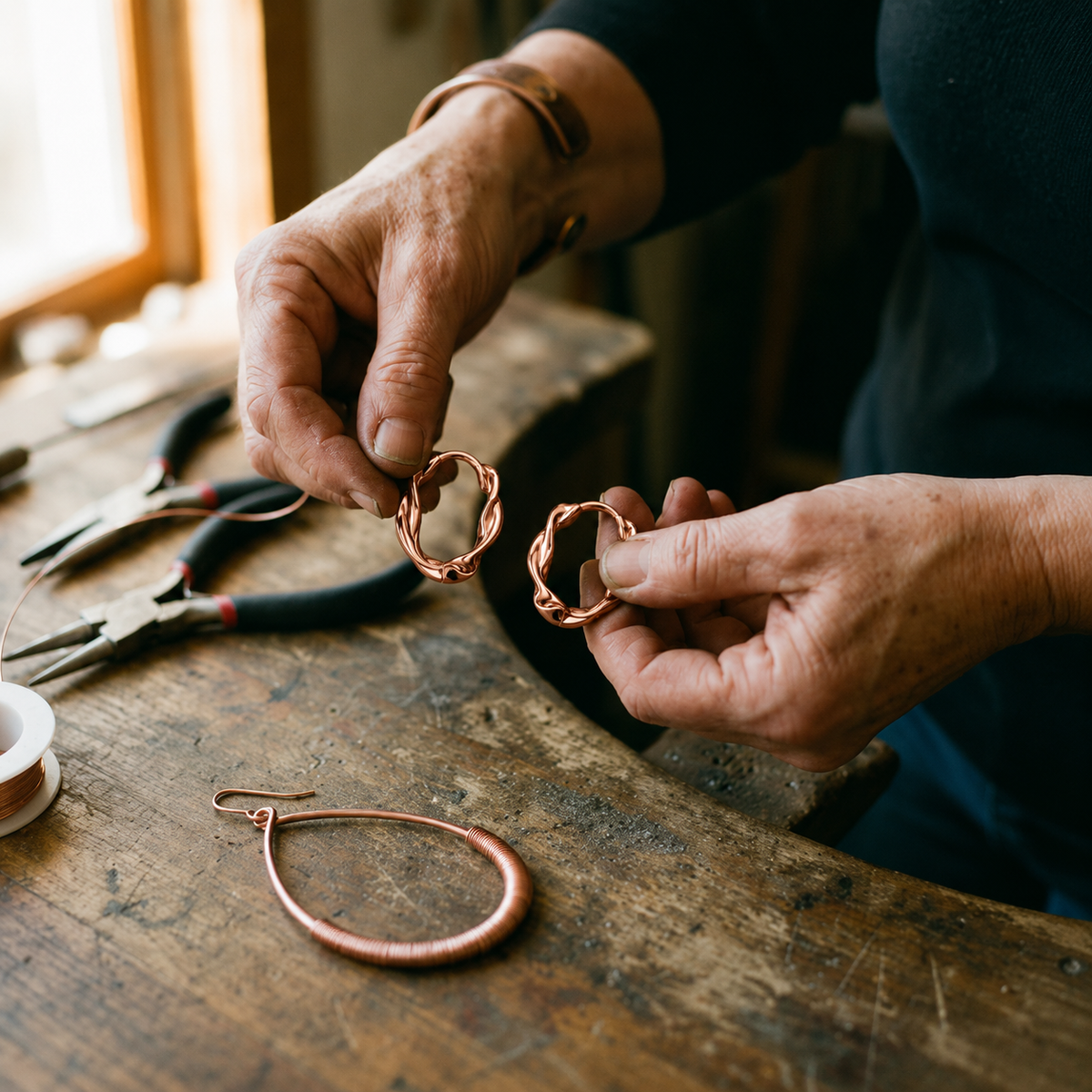 Gina's Swirl Copper Earrings