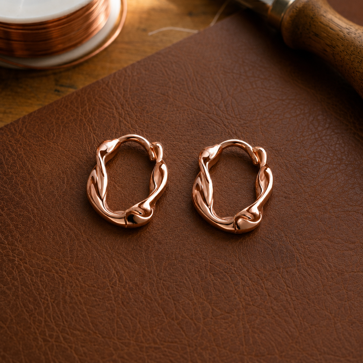 Gina's Swirl Copper Earrings