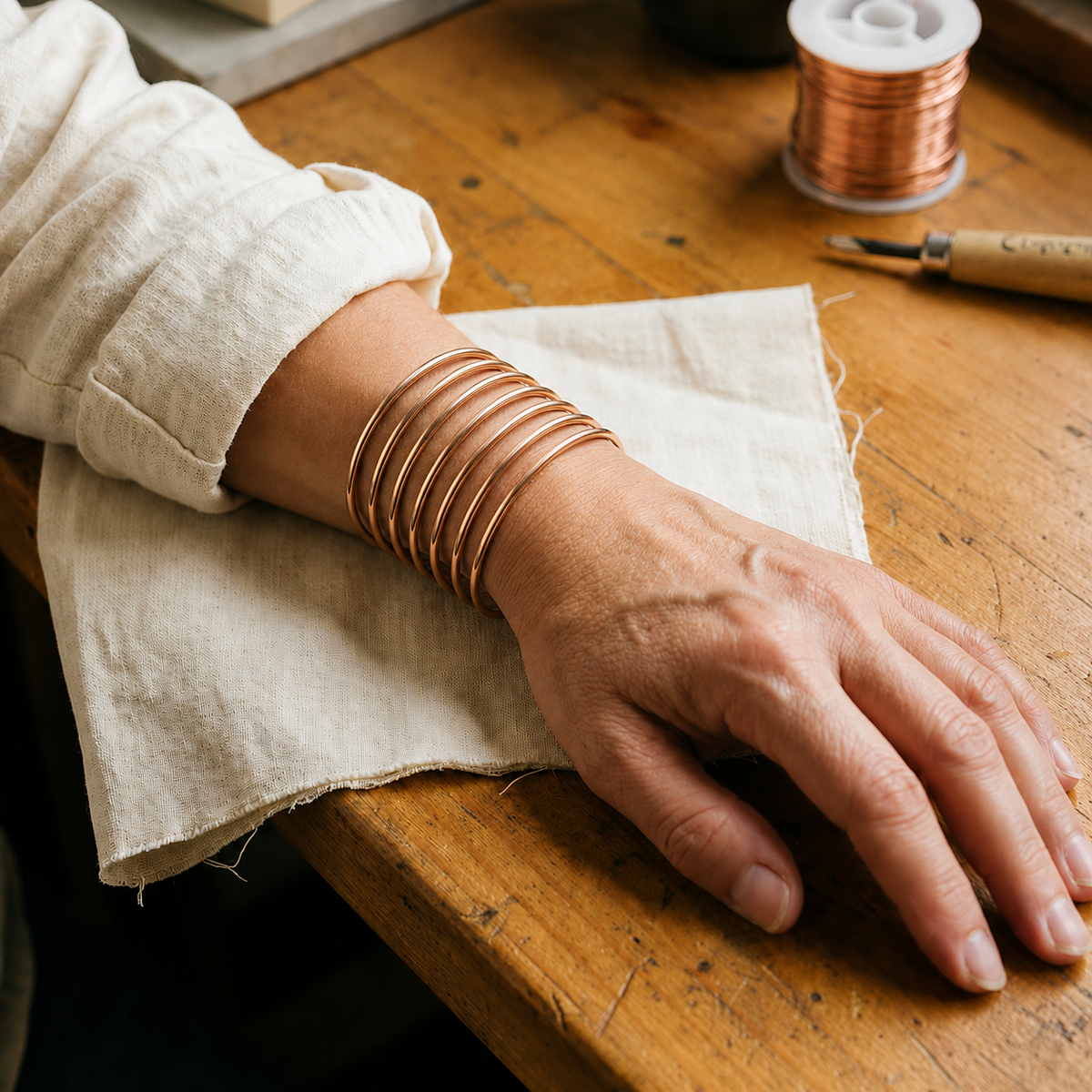 Gina's Plain Copper Bangle Set