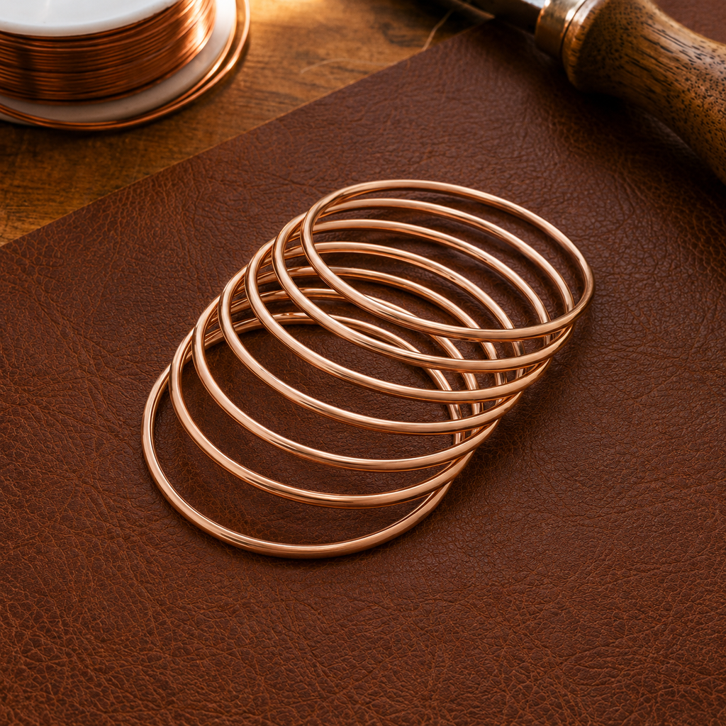 Gina's Plain Copper Bangle Set