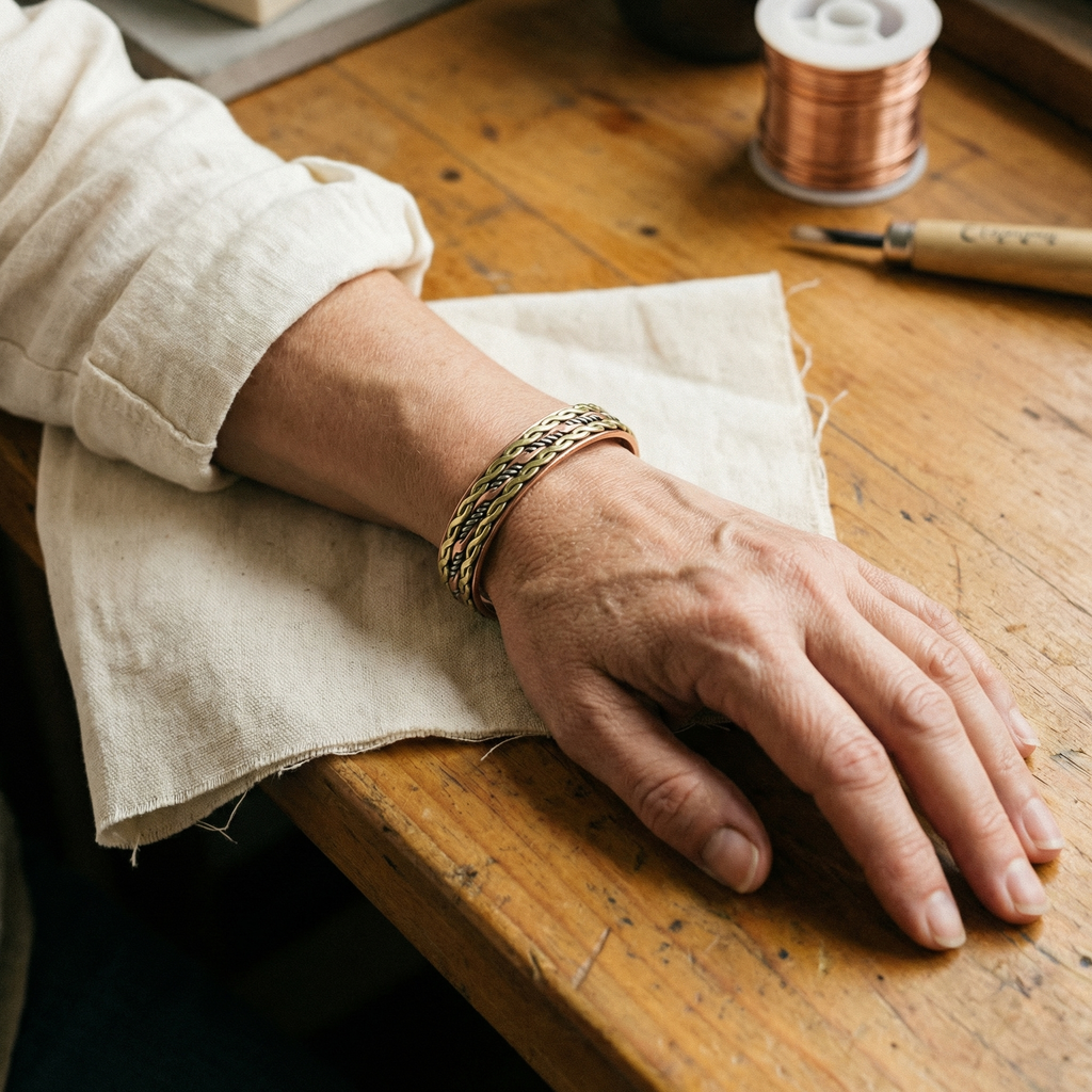 Gina's Weave Copper Bracelet