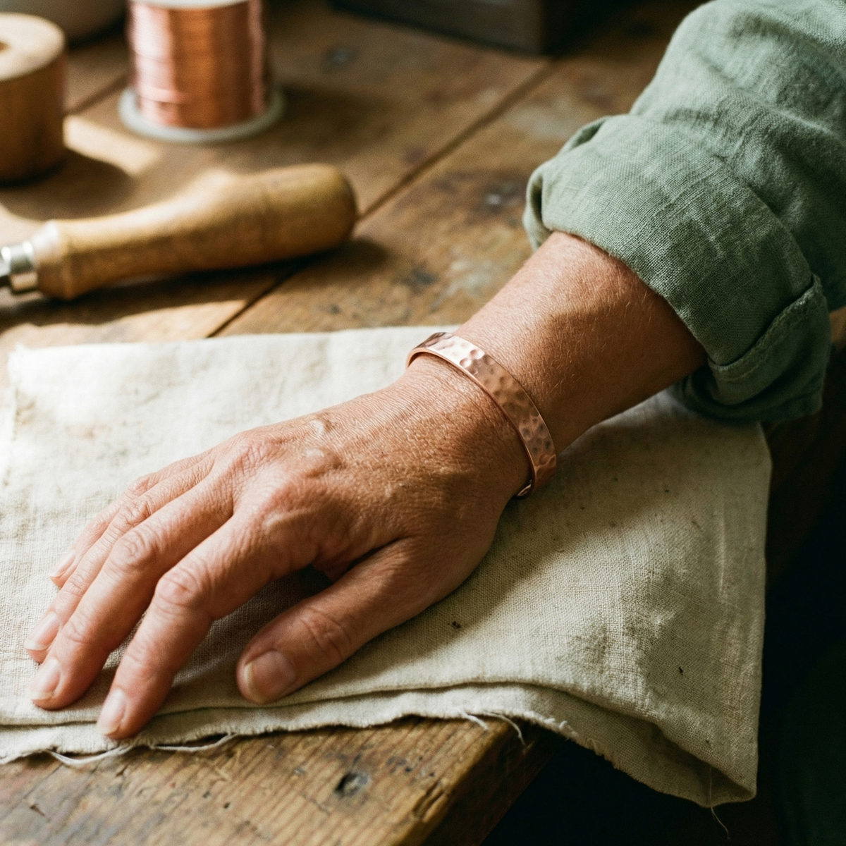Gina's Lodestone Copper Bracelet