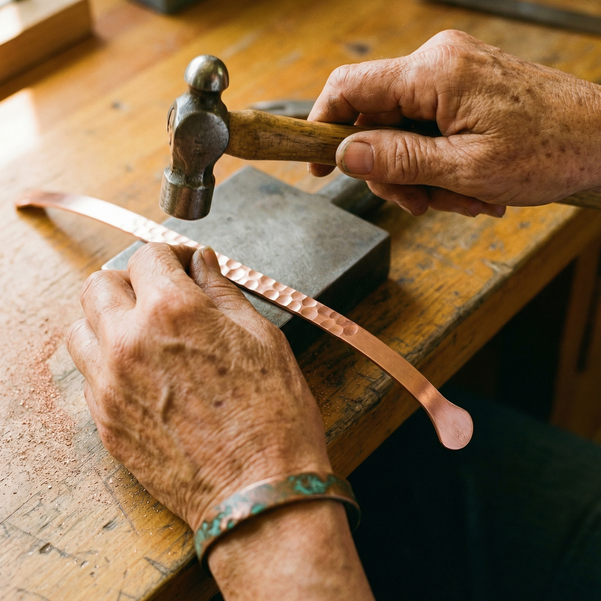 Gina's Lodestone Copper Bracelet