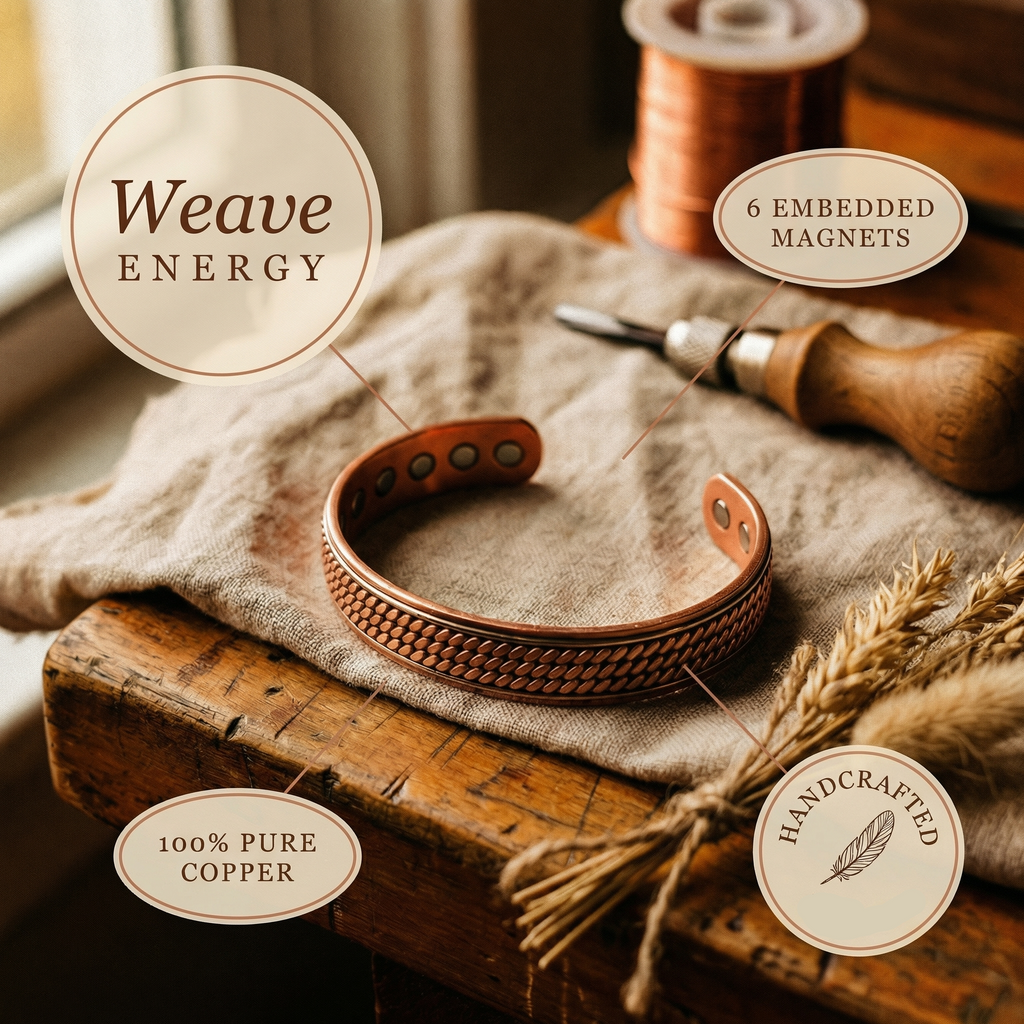 Gina's Weave Elegant Copper Bracelet