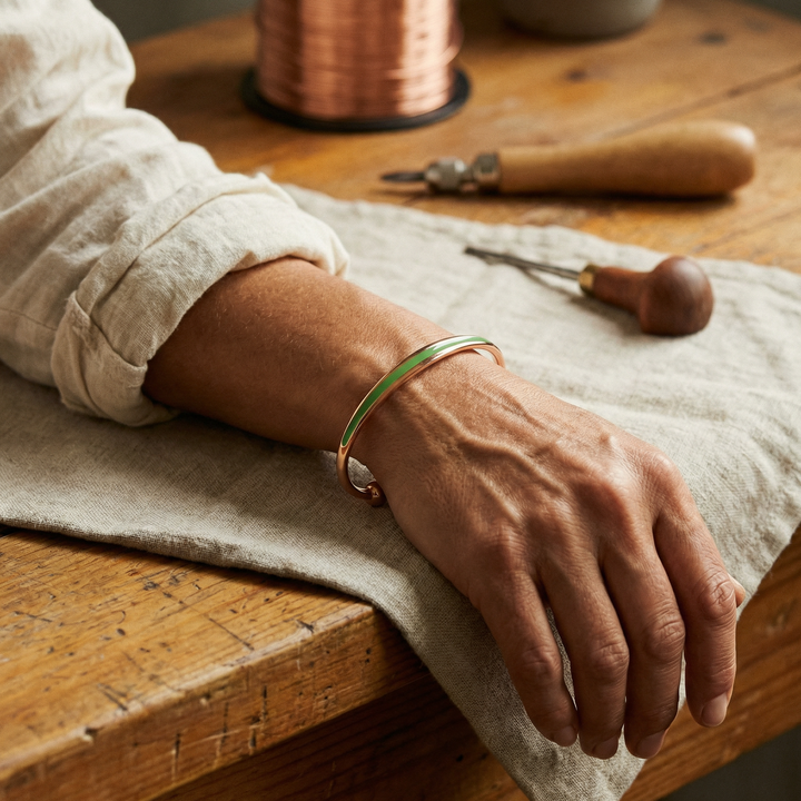 Gina's Jade Copper Bracelet