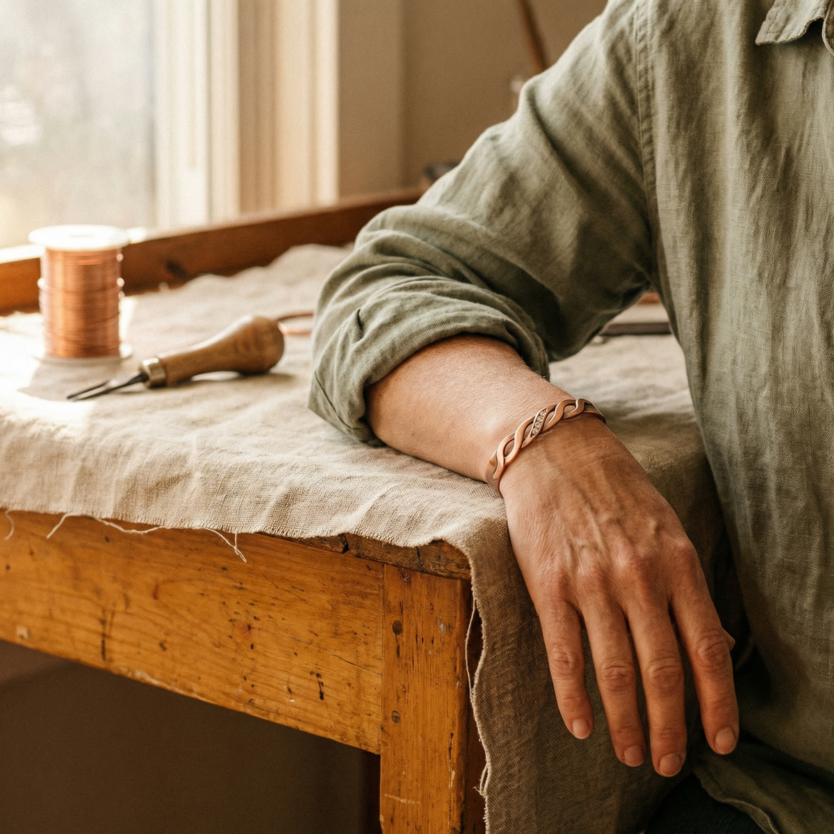 Gina's Seam Copper Bracelet