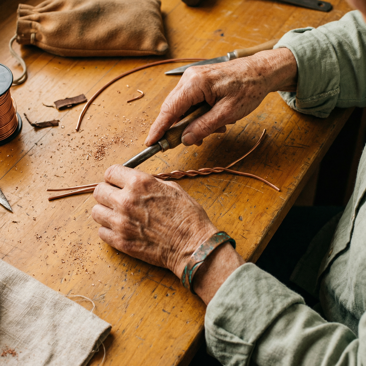 Gina's Seam Copper Bracelet