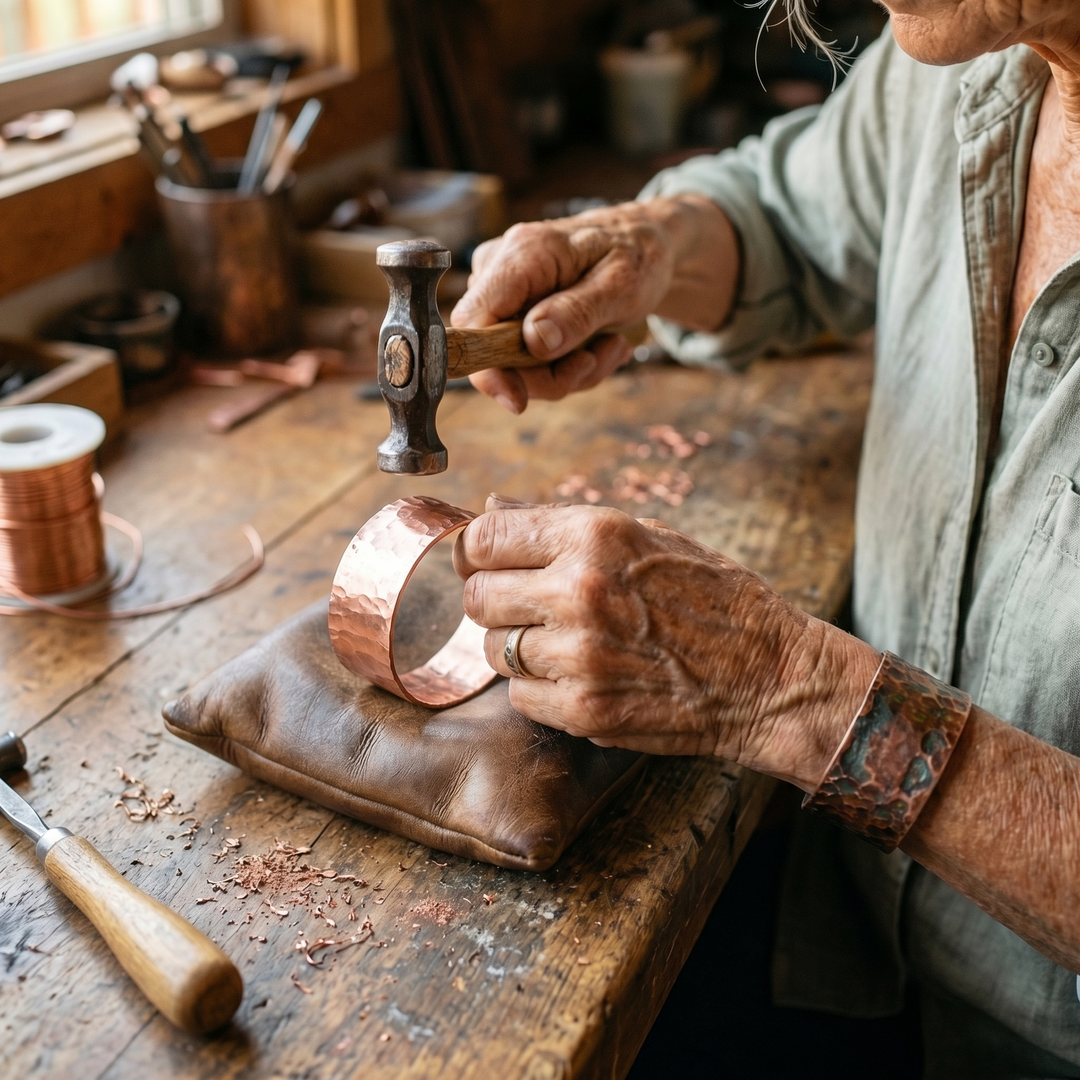Gina's Anvil Copper Bracelet