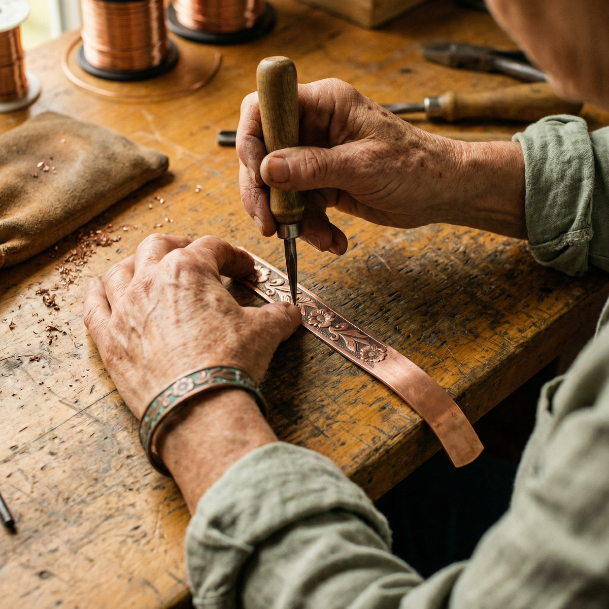 Gina's Vine Copper Bracelet