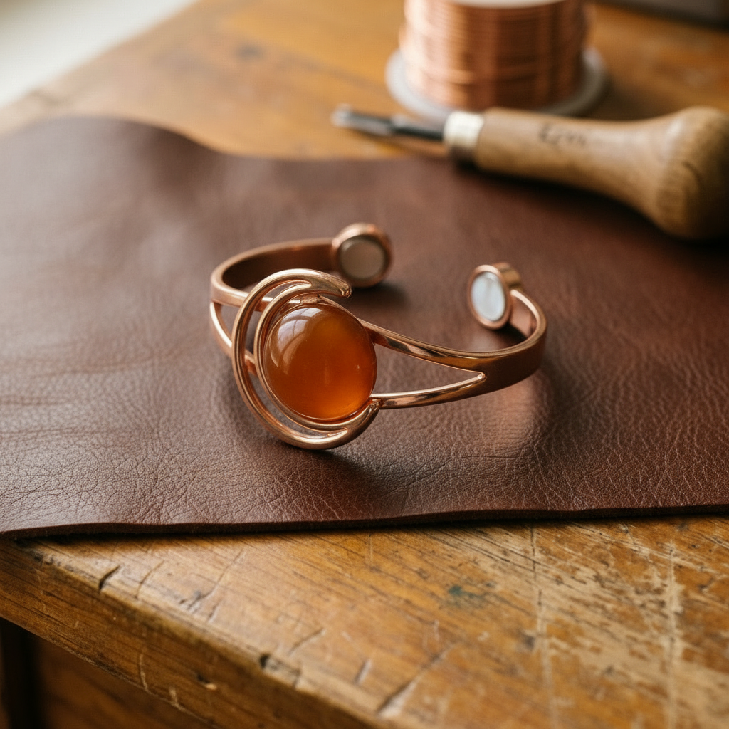 Gina's Sphere Orange Copper Bracelet