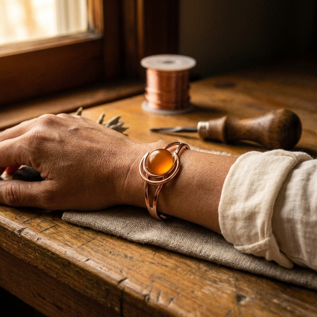 Gina's Sphere Orange Copper Bracelet