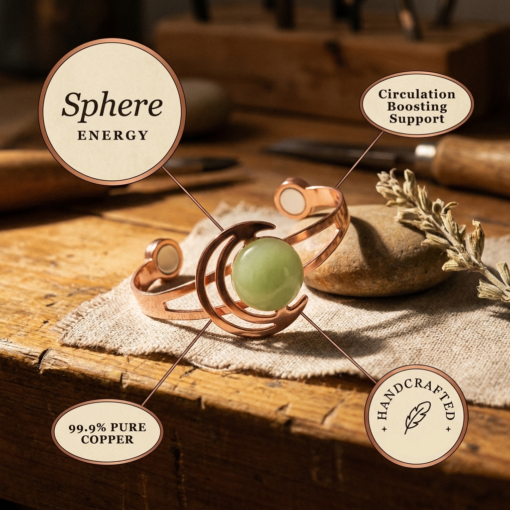 Gina's Sphere Green Copper Bracelet