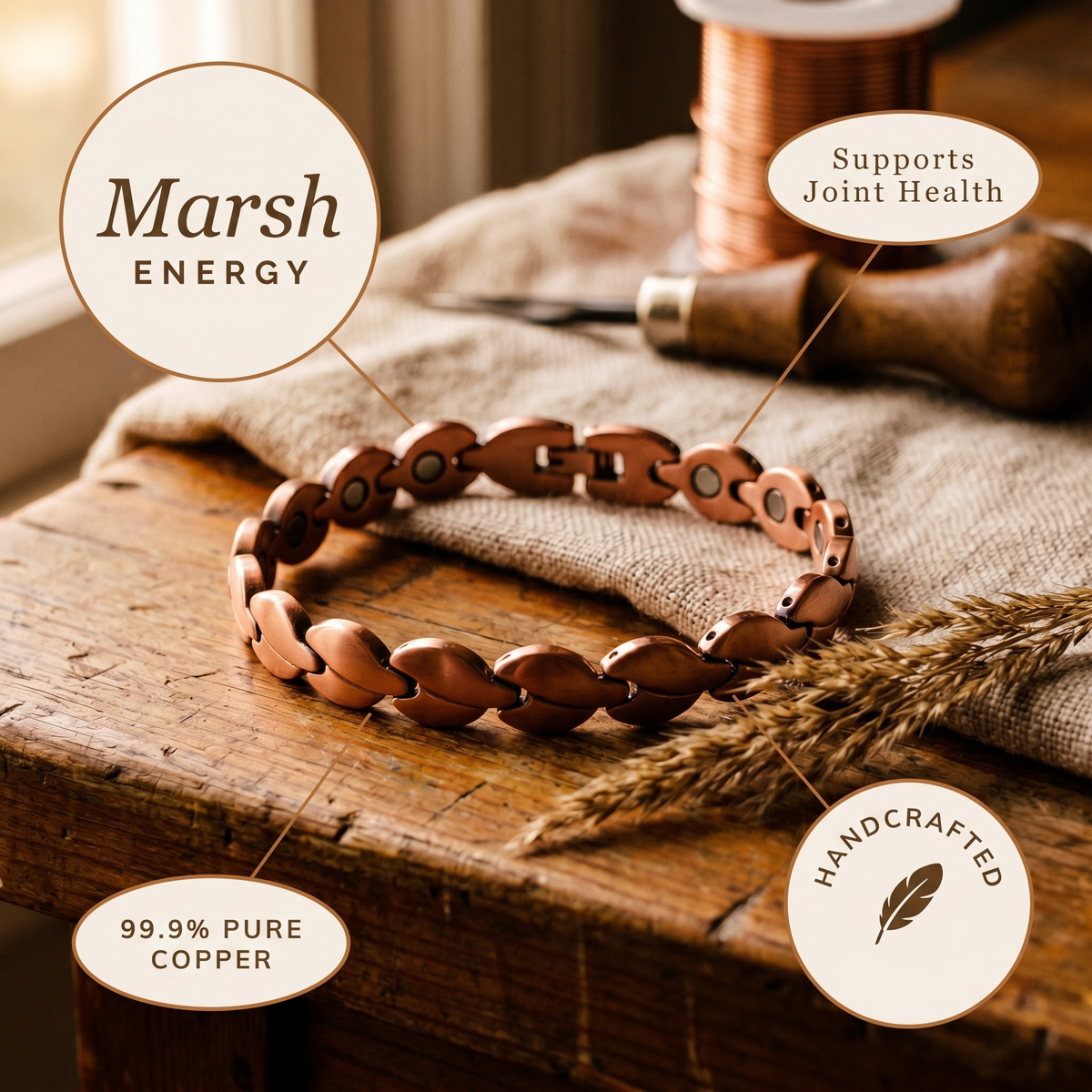 Gina's Marsh Copper Anklet