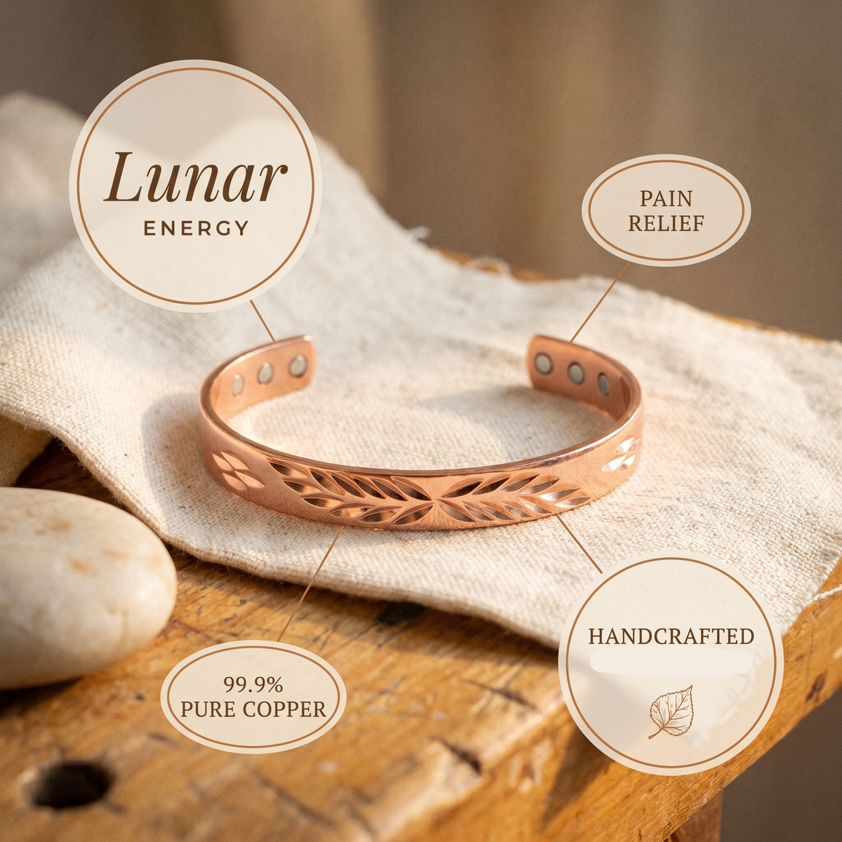 Gina's Lunar Copper Bracelet