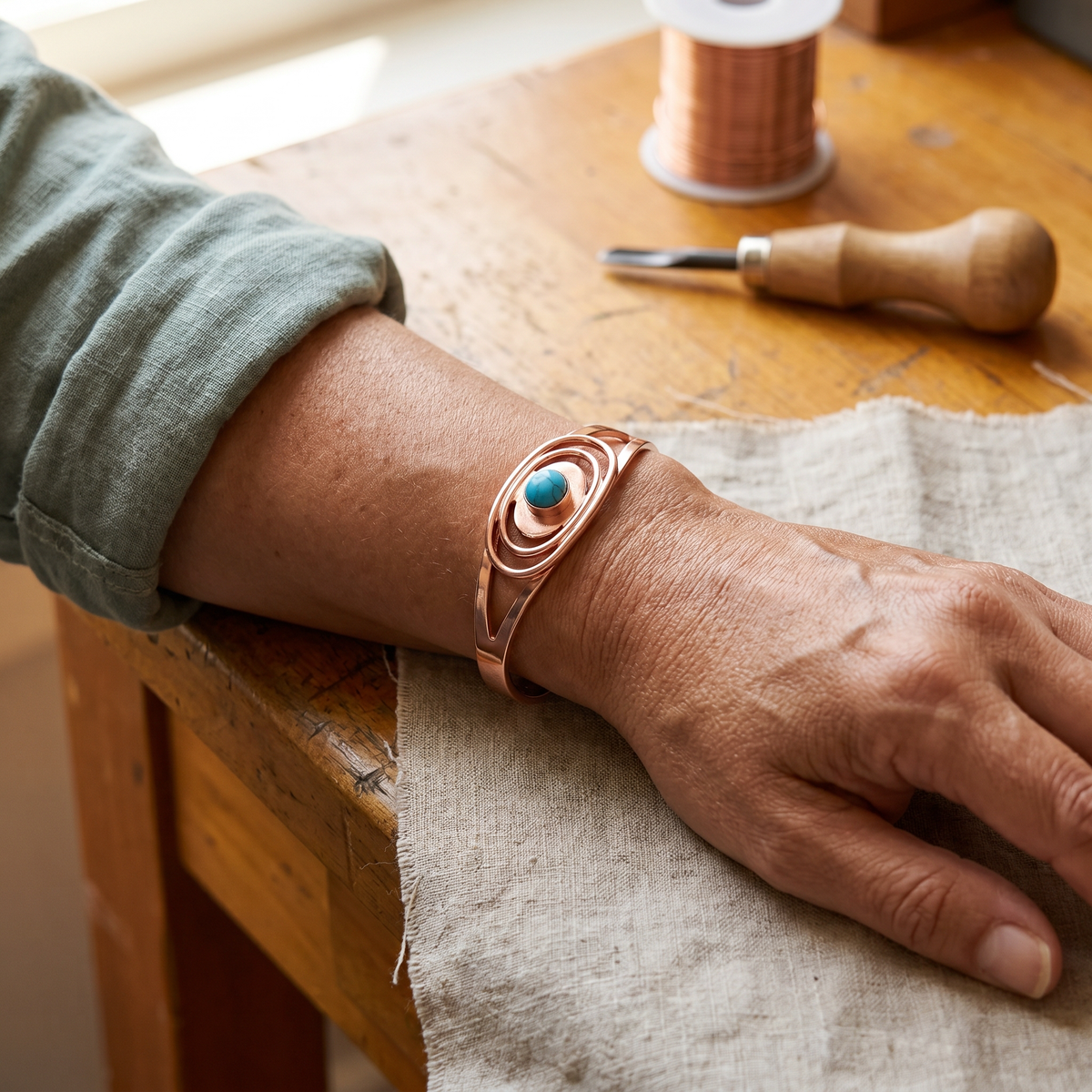 Gina's Sedge Copper Bracelet