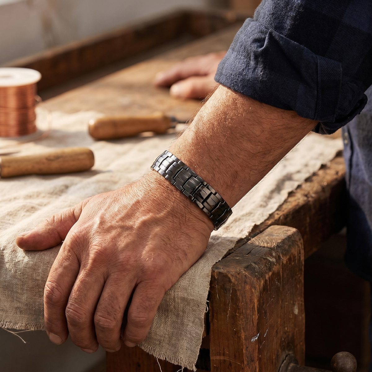 Gina's Ochre Men's  Copper Bracelet