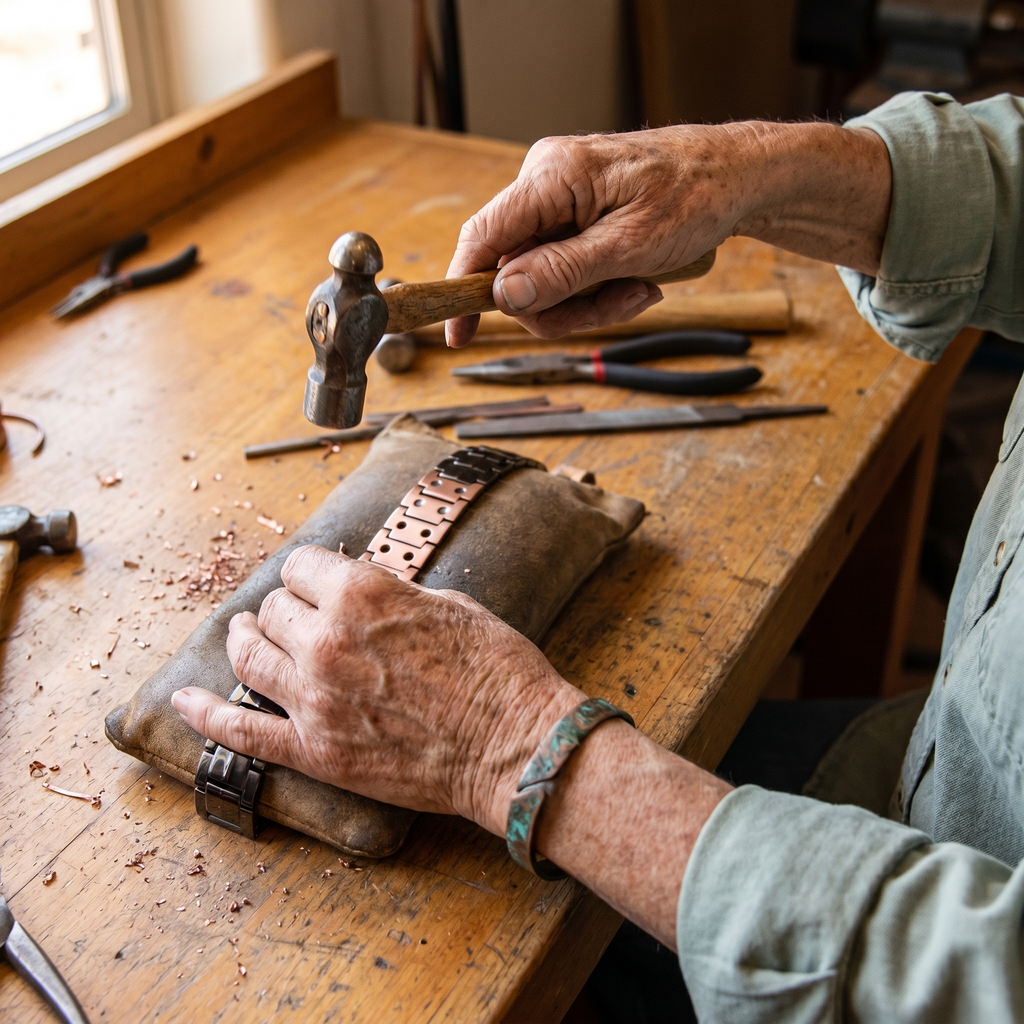 Gina's Ochre Men's  Copper Bracelet